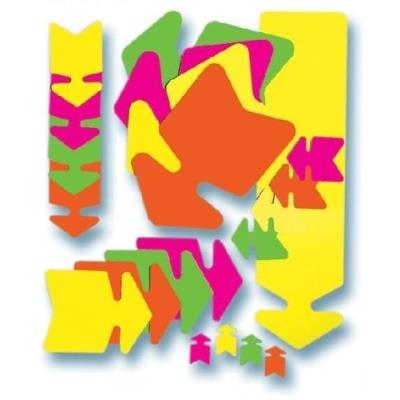 GENERIQUE Paquet de 10 cartons fluo effa&ccedil;able &agrave; sec jaune/