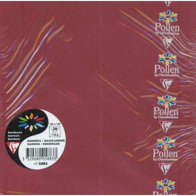 CLAIREFONTAINE Paquet de 20 enveloppes Pollen 165x165mm Bordeaux 120g