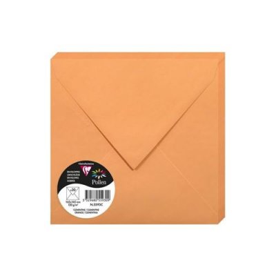 CLAIREFONTAINE Paquet de 20 enveloppes Pollen 165x165mm Cl&eacute;mentine 120g