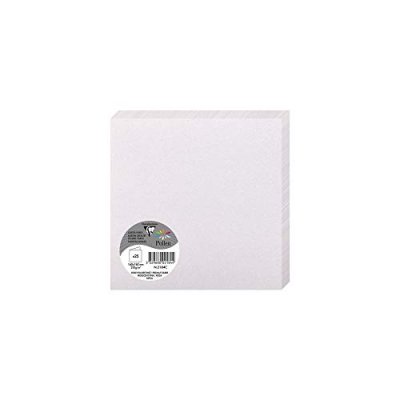 CLAIREFONTAINE Paquet de 25 cartes pli&eacute;es Pollen 160x160mm Rose Poudr&eacute; Iris&eacute; 210g