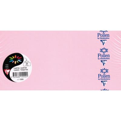 CLAIREFONTAINE Paquet de 25 cartes simples Pollen 106x213mm Rose 210g
