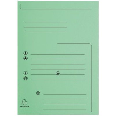 EXACOMPTA Paquet De 25 Chemises 2 Rabats Super 250 24x32cm Vert Clair