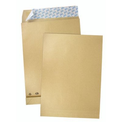 GPV Paquet de 50 sacs &agrave; soufflets kraft brun 26 280x375 120 g/m&sup2; bande de protection
