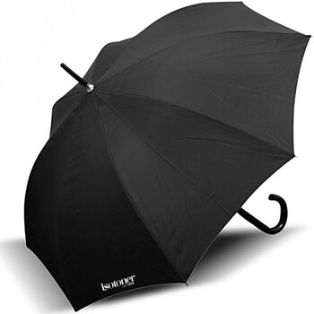 ISOTONER Parapluie femme canne poign&eacute;e gomme Noir 