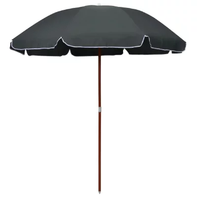 VIDAXL Parasol avec m&acirc;t en acier 240 cm anthracite