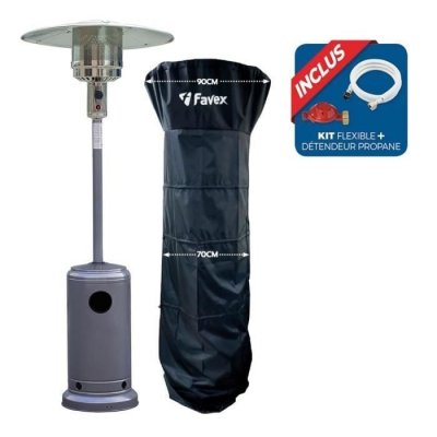 FAVEX Parasol chauffant  - Gris avec housse et connectique