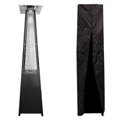 HAPPY GARDEN Parasol chauffant gaz STOCKHOLM 13kW acier noir + housse de protection