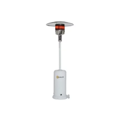 SOVELOR Parasol Chauffant Mobile Au Gaz Propane Blanc  Brasilia Mb