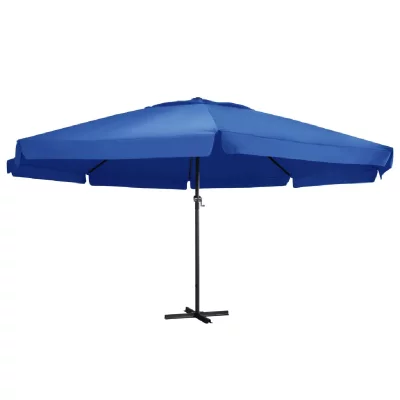 VIDAXL Parasol d'ext&eacute;rieur avec m&acirc;t en aluminium 500 cm Bleu azur&eacute;