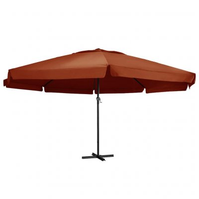 VIDAXL Parasol d'ext&eacute;rieur avec m&acirc;t en aluminium 600 cm Terre cuite
