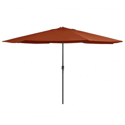 HELLOSHOP26 Parasol d'ext&eacute;rieur avec m&acirc;t en m&eacute;tal 400 cm terre cuite 02_0008268
