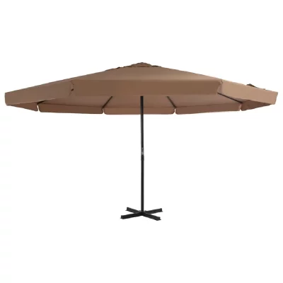 VIDAXL Parasol d'ext&eacute;rieur avec poteau en aluminium 500 cm Taupe  Taupe