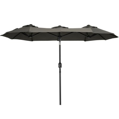 OUTSUNNY Parasol de jardin inclinable grande taille 2,85L m gris