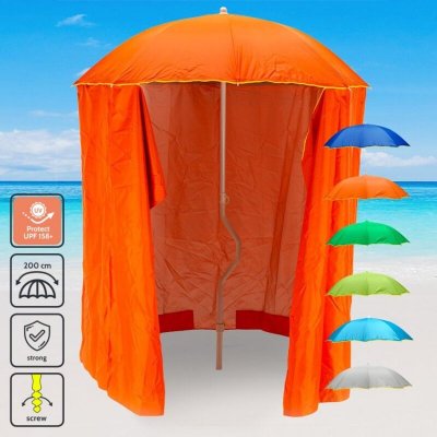 GIRAFACILE Parasol de plage l&eacute;ger visser tente protection uv  200 cm zeus 