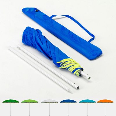 BEACHLINE Parasol de plage pliable portable leger voyage moto 180 cm Pocket, Couleur: Bleu