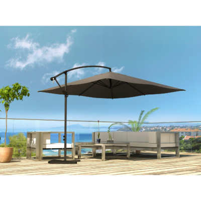 CONCEPT USINE Parasol d&eacute;port&eacute; 3x3m Solenzara - Gris 