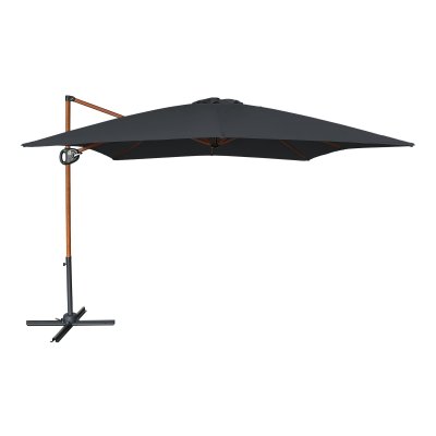 AXI Parasol d&eacute;port&eacute; carr&eacute;, aspect bois/gris, indice upf 30+, 300 x 300 cm
