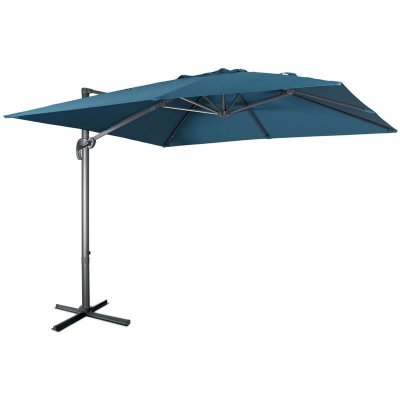 SWEEEK Parasol d&eacute;port&eacute; carr&eacute; bleu canard 3m sur 3m