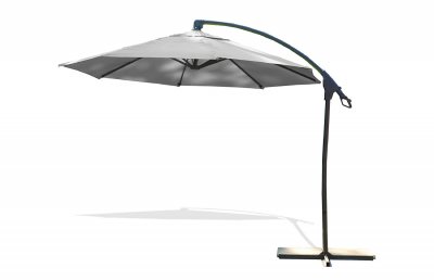 Parasol d&eacute;port&eacute; DCB GARDEN Malaga gris rond, L.300 x l.300 cm
