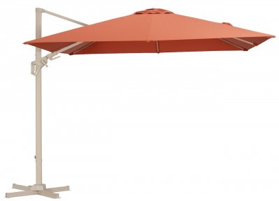 PROLOISIRS Parasol d&eacute;port&eacute; en aluminium inclinable et orientable &ndash; NH 3 x 3 m &ndash; Coloris cr&egrave;me et sienne