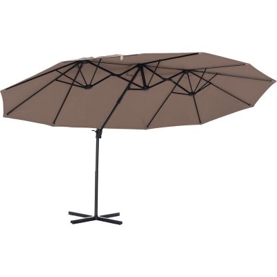 OUTSUNNY Parasol d&eacute;port&eacute; grande taille inclinable acier polyester