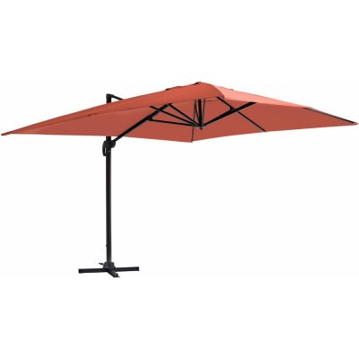 OVIALA Parasol d&eacute;port&eacute; inclinable et rotatif 4x3m en aluminium terracotta