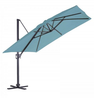 IMAGIN Parasol d&eacute;port&eacute; luxe king - 300 x 300 cm - bleu p&eacute;trole