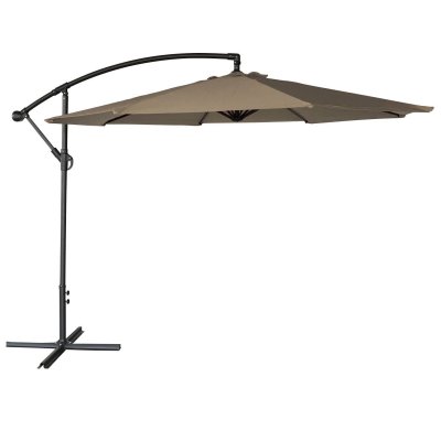 HAPPY GARDEN Parasol d&eacute;port&eacute; oahu rond 3m de diam&egrave;tre taupe - Marron