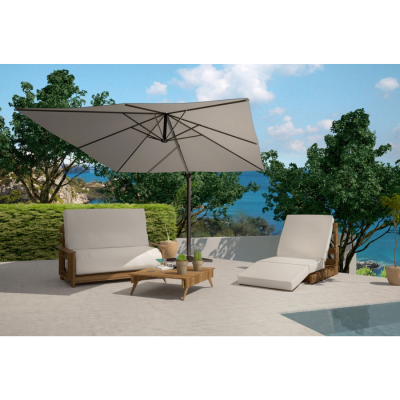 CONCEPT USINE Parasol d&eacute;port&eacute; rectangulaire 3x4m gris cesare - Gris