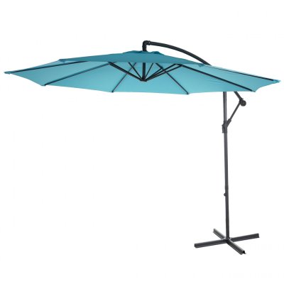 MENDLER Parasol d&eacute;port&eacute; semi-pro Acerra, 3m inclinable turquoise sans support