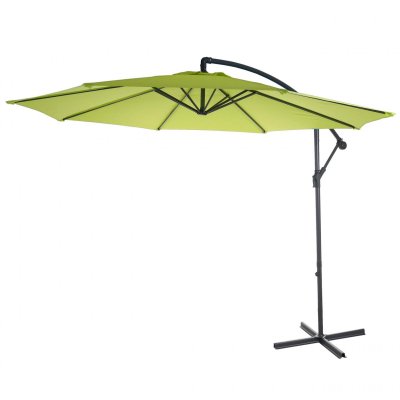 MENDLER Parasol d&eacute;port&eacute; semi-pro Acerra, 3m inclinable vert limon sans support