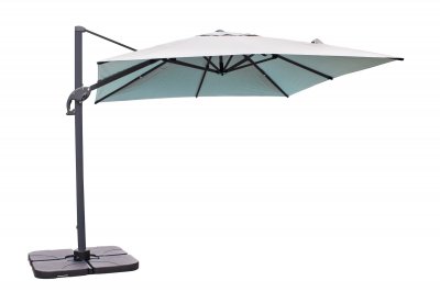 DCB GARDEN Parasol D&eacute;port&eacute; Sevilla 25x25m Gris Anthracite+toile Gris