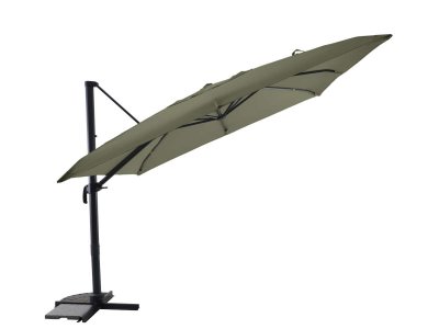 JARDIDECO Parasol D&eacute;port&eacute;e Carr&eacute; Inclinable 5 Positions Vert Chin&eacute; - 3 X 3 M - 