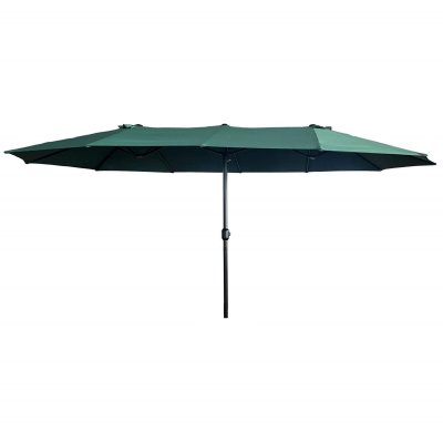 AKORD Parasol double de jardin tilia en vert fonc&eacute;, poids 12,3 kg dimensions l460 x l270 x h245 cm