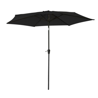 HAPPY GARDEN Parasol droit HAPUNA rond 2,70m de diam&egrave;tre noir