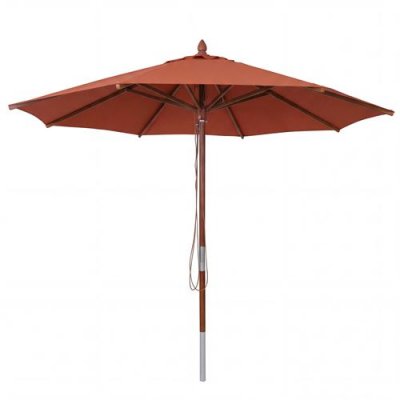 MENDLER Parasol en bois  HWC-C57b rond &Oslash;3m  terre cuite