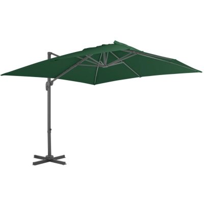 VIDAXL Parasol en porte-&agrave;-faux avec m&acirc;t en aluminium 400x300 cm Vert