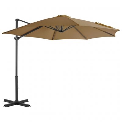 VIDAXL Parasol en porte-&agrave;-faux avec poteau en aluminium 300 cm Taupe