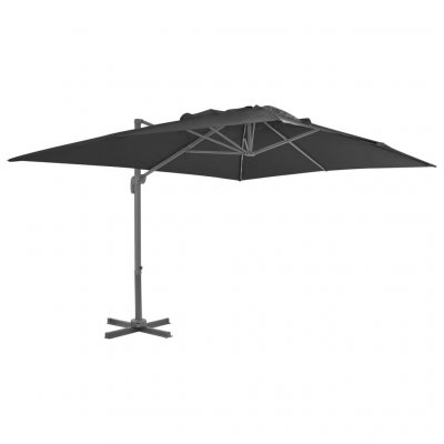 VIDAXL Parasol en porte-&agrave;-faux M&acirc;t en aluminium 400x300 cm Anthracite