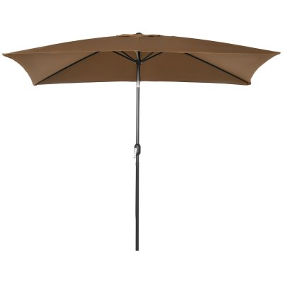  Parasol inclinable rectangulaire m&eacute;tal polyester haute densit&eacute; 2,95L x 1,95l x 2,4H m chocolat 
