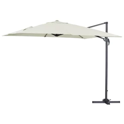 HABITAT ET JARDIN Parasol jardin d&eacute;port&eacute; Alu ""Sun 3"" - Carr&eacute; - 3 x 3 m - Ecru