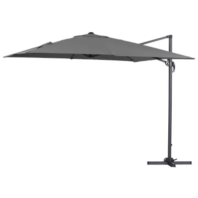 HABITAT ET JARDIN Parasol jardin d&eacute;port&eacute; Alu ""Sun 3"" - Carr&eacute; - 3 x 3 m - Gris