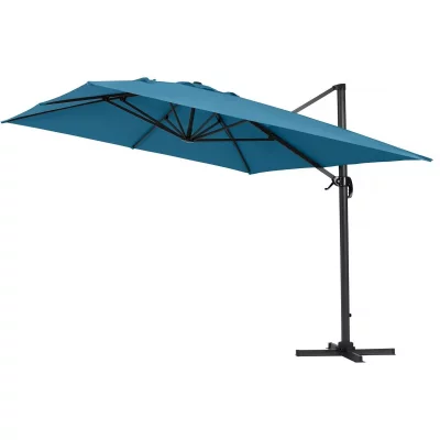 HABITAT ET JARDIN Parasol jardin d&eacute;port&eacute; Alu ""Sun 4"" - Rectangle - 3 x 4 m - Bleu