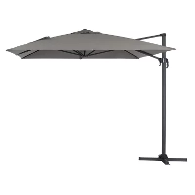 HABITAT ET JARDIN Parasol jardin d&eacute;port&eacute; Alu ""Sun 4"" - Rectangle - 3 x 4 m - Gris