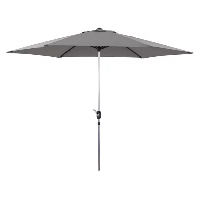 HABITAT ET JARDIN Parasol jardin droit Alu Sol - Rond - &oslash; 3m - Gris - Gris.