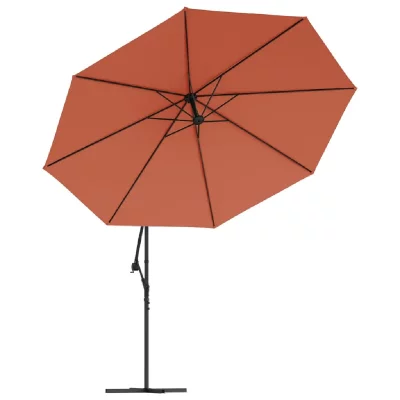 HELLOSHOP26 Parasol meuble de jardin en porte-&agrave;-fau x avec m&acirc;t aluminium 350 cm terre cuite 02_0008606 