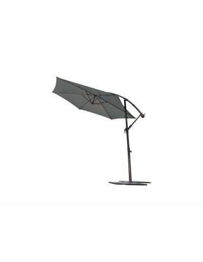 IMAGIN Parasol &Oslash; 3 m Mat D&eacute;port&eacute; &agrave; Manivelle - Anthracite - Diam&egrave;tre : 3 m