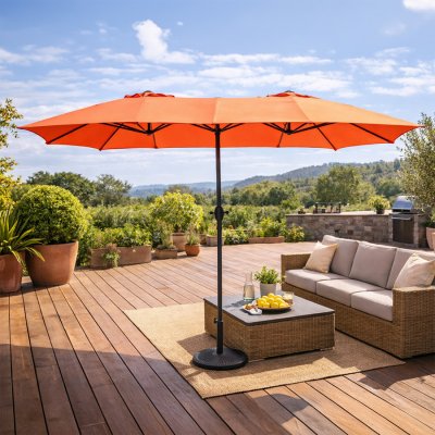 CONCEPT USINE Parasol rectangulaire double 27x46m terracotta VENICE 