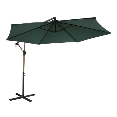 AXI Parasol rond, vert, avec pied en croix, inclinable, &oslash; 300 cm