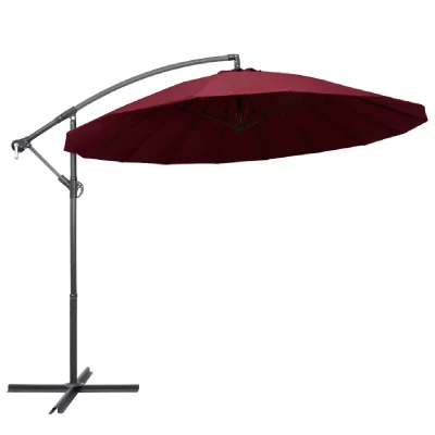 VIDAXL Parasol suspendu Bordeaux 3 m M&acirc;t en aluminium  - Bordeaux